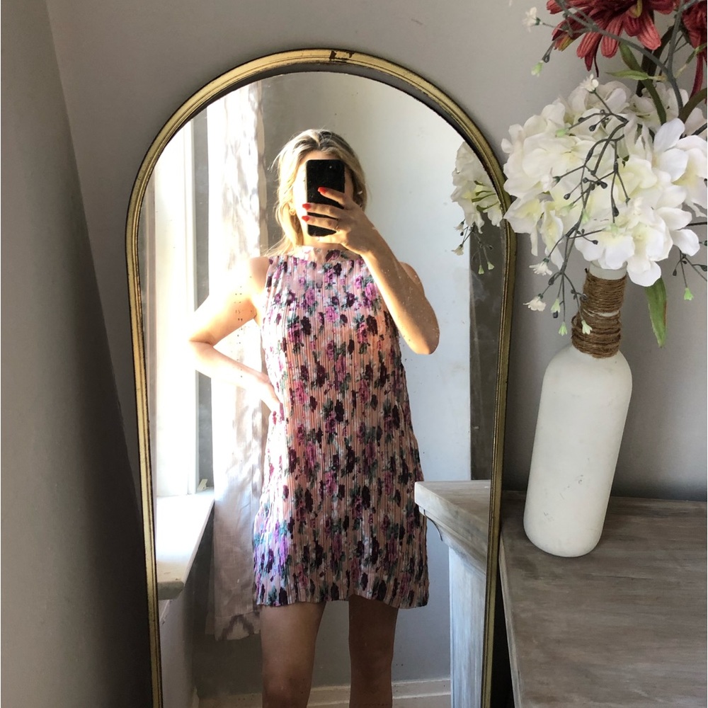 Summer pink print mini dress size small